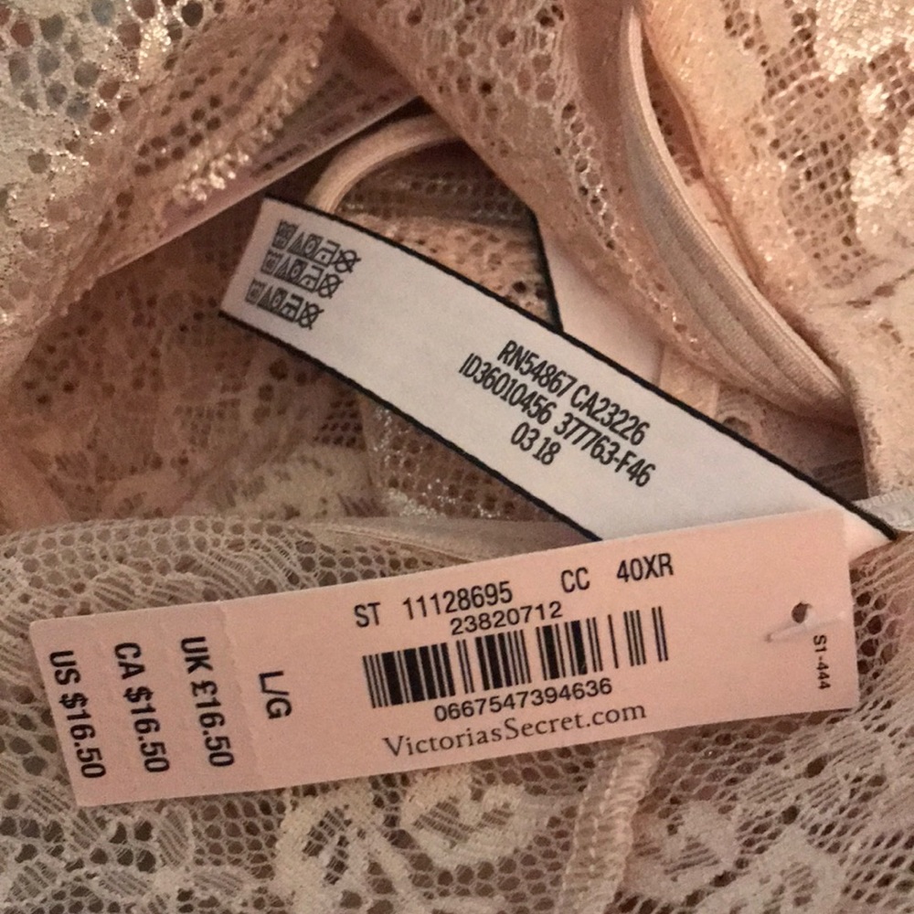 $5 in Bundles New Victoria Secret Floral Lace-trim Hipster Thong Panty Nude - Picture 5 of 6